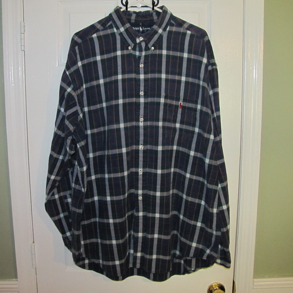 Rare Vintage Ralph Lauren Blaire Flannel Mens XXL Button Down Shirt!!!